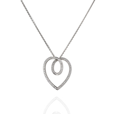 STOCKERT 18CT WHITE GOLD DIAMOND HEART PENDANT WITH TRACE CHAIN