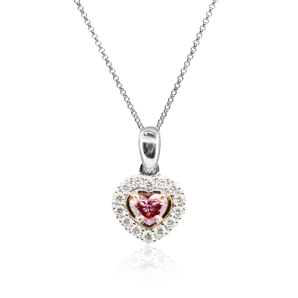 0.17CT ARGYLE HEART SHAPE PINK WHITE DIAMOND PENDANT (Image 1)