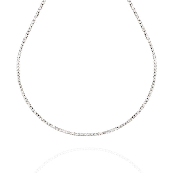 PLATINUM & 18CT WHITE GOLD 6.33CT DIAMOND LINE NECKLACE (Image 1)