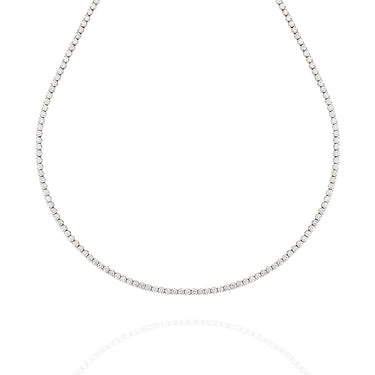 PLATINUM & 18CT WHITE GOLD 6.33CT DIAMOND LINE NECKLACE