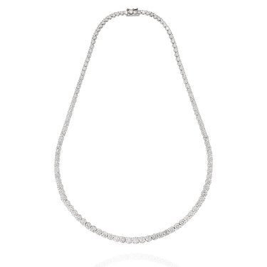 PLATINUM & 18CT WHITE GOLD 17.21CT DIAMOND LINE NECKLACE