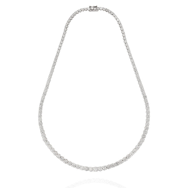 PLATINUM & 18CT WHITE GOLD 17.21CT GRADUATED DIAMOND LINE NECKLACE (Image 1)