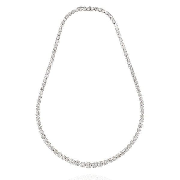 PLATINUM & 18CT WHITE GOLD 22.96CT GRADUATED DIAMOND LINE NECKLACE (Image 1)