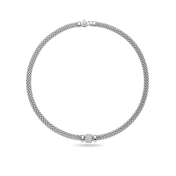 FOPE 'VENDOME' 18CT WHITE GOLD PAVE DIAMOND NECKLACE (Image 1)