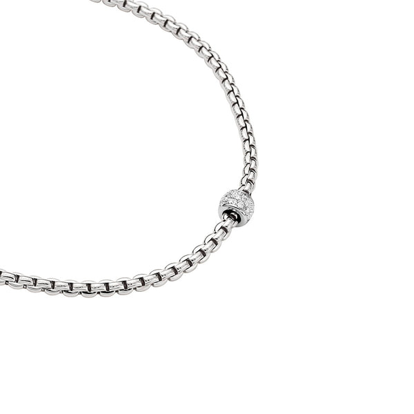 FOPE "EKA" 18ct WHITE GOLD DIAMOND ROPE NECKLACE 43CM (Image 2)