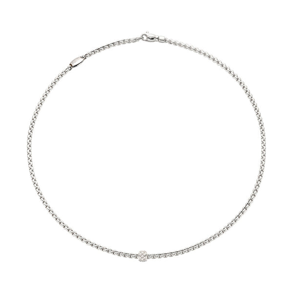 FOPE "EKA" 18ct WHITE GOLD DIAMOND ROPE NECKLACE 43CM (Image 1)