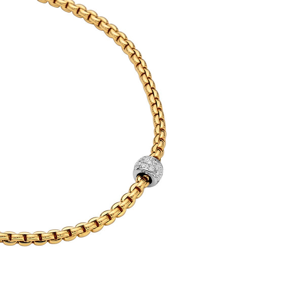 FOPE "EKA" 18ct YELLOW & WHITE GOLD DIAMOND ROPE NECKLACE 43CM (Image 2)