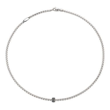 FOPE 'EKA' 18CT WHITE GOLD BLACK DIAMOND NECKLACE