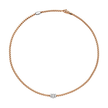 FOPE 'EKA' 18CT ROSE & WHITE GOLD DIAMOND NECKLACE