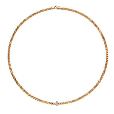 FOPE 'PRIMA' 18CT YELLOW & WHITE GOLD DIAMOND NECKLACE