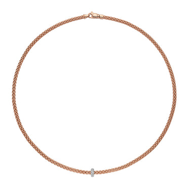 FOPE PRIMA 18CT ROSE GOLD DIAMOND NECKLACE