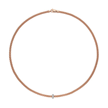 FOPE 'PRIMA' 18CT ROSE GOLD DIAMOND NECKLACE