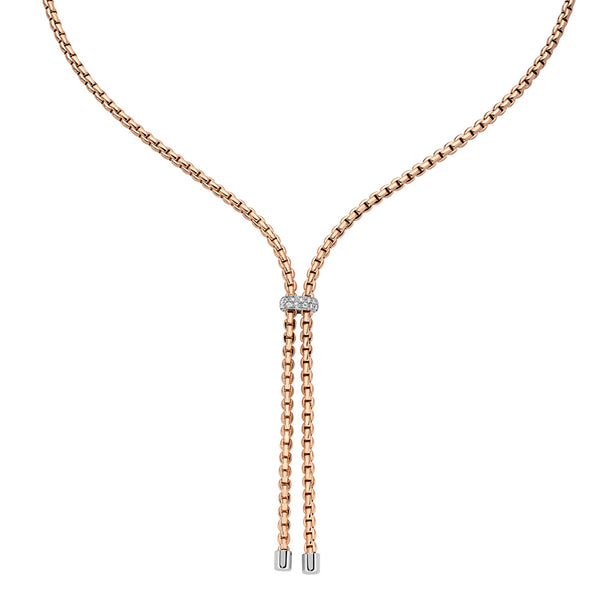 FOPE EKA 18CT ROSE GOLD DIAMOND LARIAT NECKLACE (Image 1)