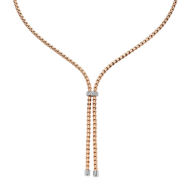 FOPE EKA 18CT ROSE GOLD DIAMOND LARIAT NECKLACE