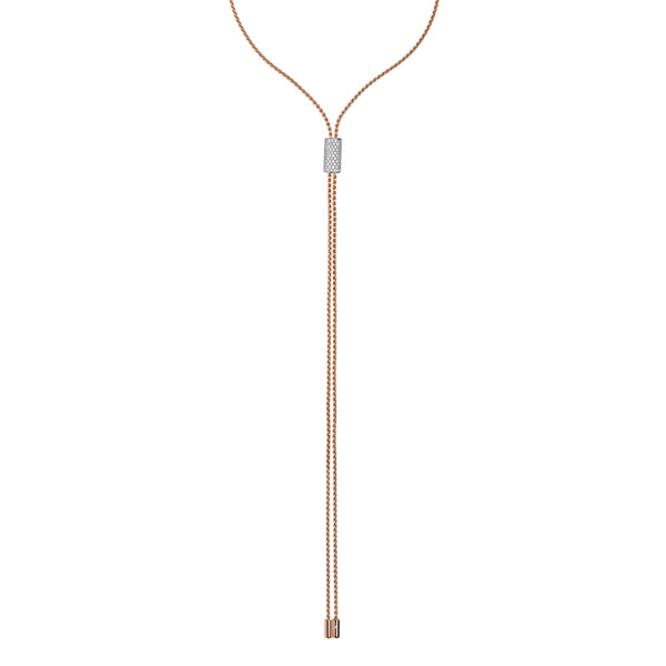 FOPE ARIA 18CT WHITE & ROSE GOLD DIAMOND LARIAT NECKLACE (Image 1)