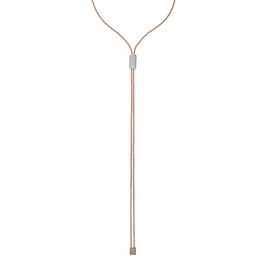 FOPE ARIA 18CT WHITE & ROSE GOLD DIAMOND LARIAT NECKLACE