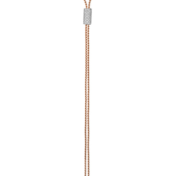 FOPE ARIA 18CT WHITE & ROSE GOLD DIAMOND LARIAT NECKLACE (Image 2)