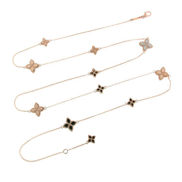 ROBERTO COIN 'PRINCESS FLOWER' 18CT ROSE GOLD AND 18CT WHITE GOLD DIAMOND NECKLACE