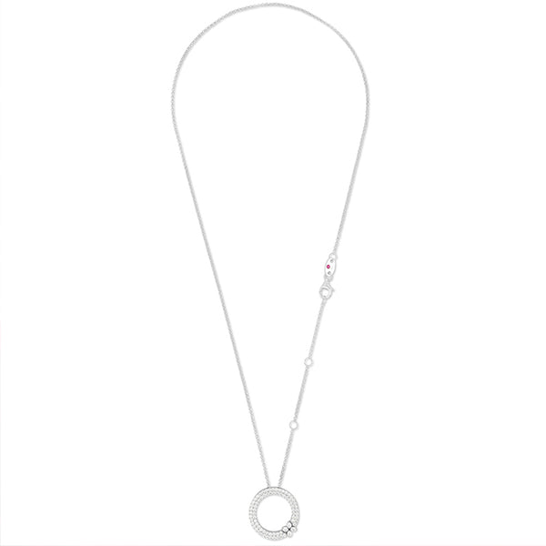 "LOVE IN VERONA" 18ct WHITE GOLD & ROUND BRILLIANT CUT DIAMOND NECKLACE (Image 1)