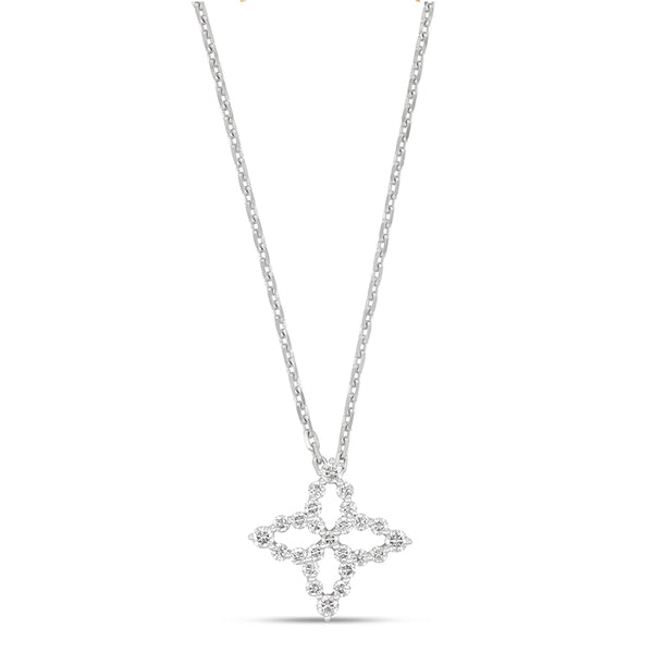 ROBERTO COIN "DIAMOND PRINCESS" 18ct WHITE GOLD DIAMOND & RUBY NECKLACE (Image 1)