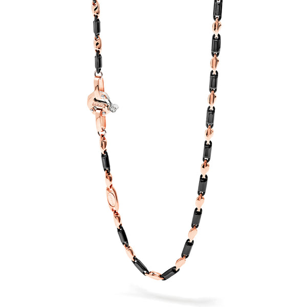 BARAKA CYBORG CERAMIC 18CT ROSE GOLD, WHITE GOLD & BLACK CERAMIC DIAMOND NECKLACE (Image 1)