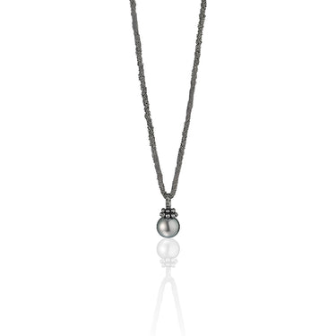 RENDEZVOUS WHITE GOLD, TAHITIAN PEARL & BLACK DIAMOND PENDANT