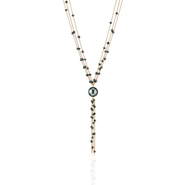 CASTAWAY ROSE GOLD & BLACK DIAMOND TAHITIAN PEARL NECKLACE