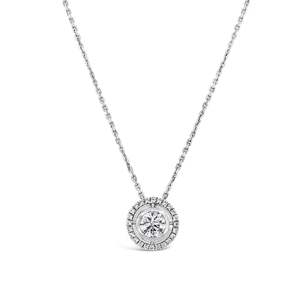 18CT WHITE GOLD DIAMOND SET "GRACE 2" PENDANT (Image 1)