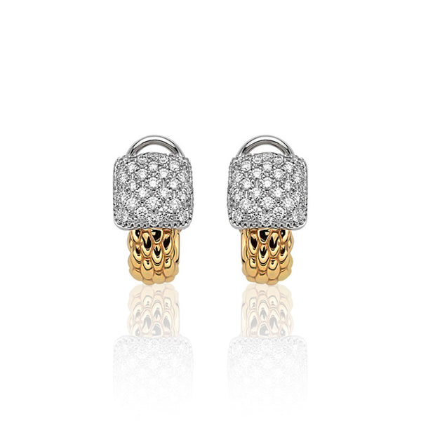 FOPE VENDOME 18CT GOLD PAVÉ DIAMOND EARRINGS (Image 1)