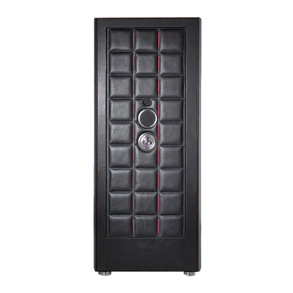 BUBEN & ZORWEG ORION XL SAFE WITH BLACK NAPPA LEATHER AND RED STITCHES (Image 1)