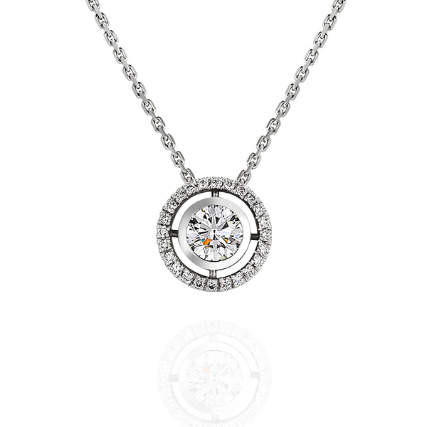 18CT WHITE GOLD DIAMOND SET "GRACE 2" PENDANT (Image 1)