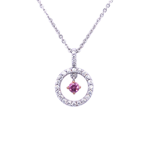 ARGYLE PINK DIAMOND PENDANT SET IN 18CT WHITE GOLD (Image 1)