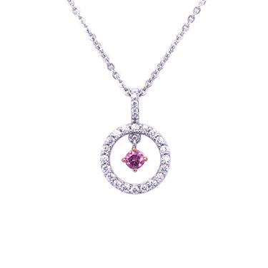 ARGYLE PINK DIAMOND PENDANT SET IN 18CT WHITE GOLD