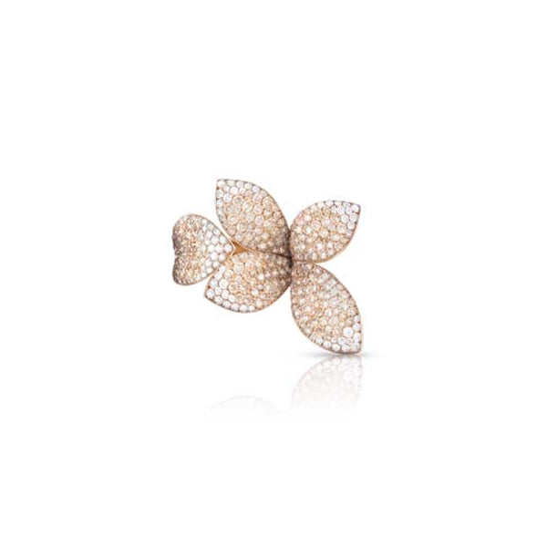 PASQUALE BRUNI 'PETIT GARDEN' 18CT ROSE GOLD WHITE AND CHAMPAGNE DIAMOND RING (Image 1)