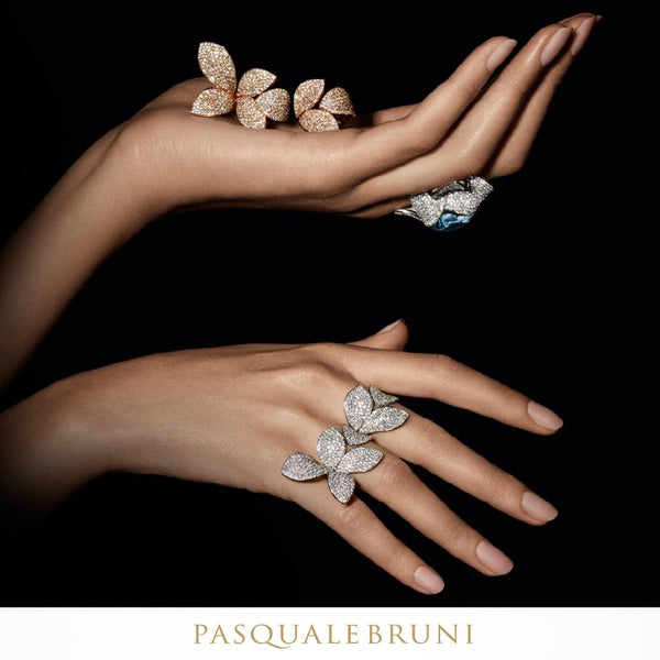 PASQUALE BRUNI "GIARDINI SEGRETI' 18CT ROSE GOLD WHITE & CHAMPAGNE DIAMOND RINGS (Image 3)