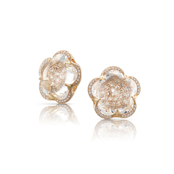 PASQUALE BRUNI BON TON ROCK CRYSTAL & DIAMOND EARRINGS IN ROSE GOLD (Image 1)