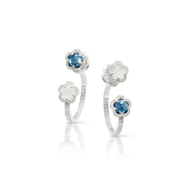 PASQUALE BRUNI FIGLIA DEI FIORI MOONSTONE, LONDON BLUE TOPAZ & DIAMOND EARRINGS