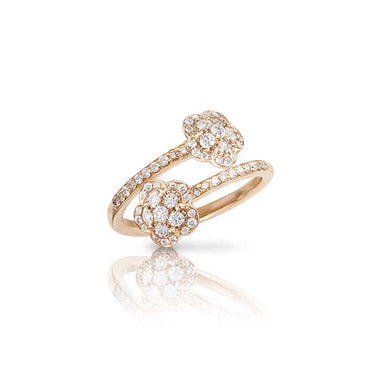 PASQUALE BRUNI FIGLIA DEI FIORI CHAMPAGNE AND WHITE DIAMOND RING IN 18CT ROSE GOLD