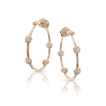 PASQUALE BRUNI FIGLIA DEI FIORI 18CT ROSE GOLD WHITE AND CHAMPAGNE DIAMOND EARRINGS