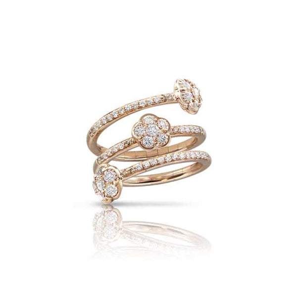PASQUALE BRUNI FIGLIA DEI FIORI 18CT ROSE GOLD WHITE AND CHAMPAGNE DIAMOND RING (Image 1)