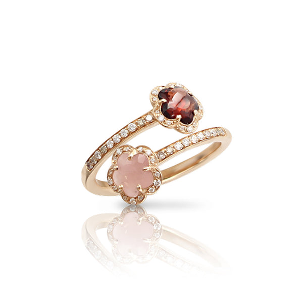 PASQUALE BRUNI FIGLIA DEI FIORI GARNET, CHALCEDONY, CHAMPAGNE & WHITE DIAMOND RING SET IN 18CT ROSE GOLD (Image 1)