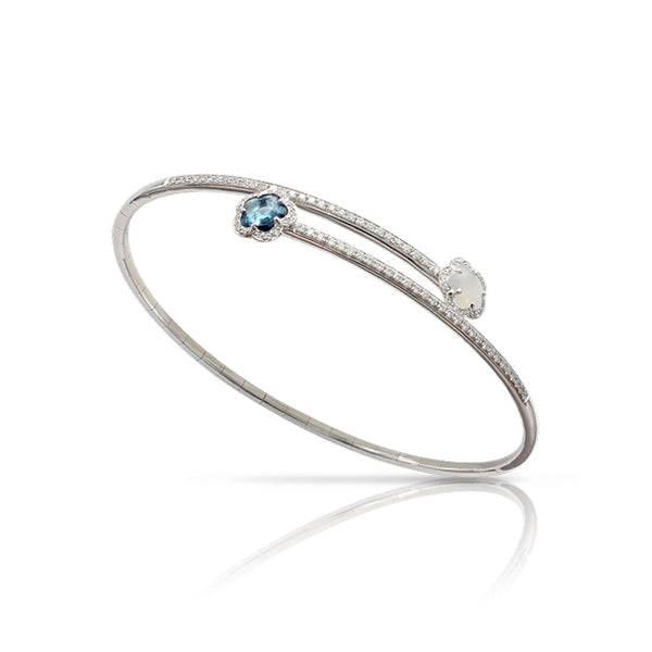 PASQUALE BRUNI FIGLIA DEI FIORI MOONSTONE, LONDON BLUE TOPAZ & DIAMOND BANGLE (Image 1)