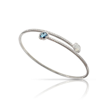 PASQUALE BRUNI FIGLIA DEI FIORI MOONSTONE, LONDON BLUE TOPAZ & DIAMOND BANGLE