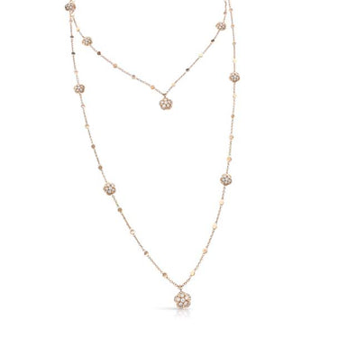 PASQUALE BRUNI FIGLIA DEI FIORI 18CT ROSE GOLD WHITE AND CHAMPAGNE DIAMOND NECKLACE