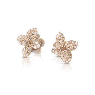 PASQUALE BRUNI 'PETIT GARDEN' 18CT ROSE GOLD WHITE AND CHAMPAGNE DIAMOND EARRINGS