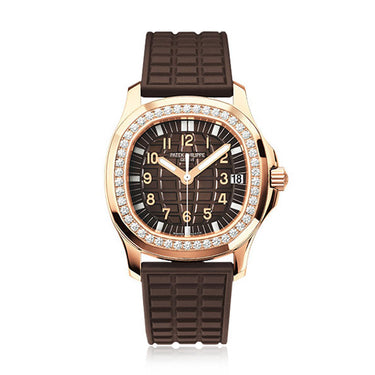 PATEK PHILIPPE PRE-OWNED AQUANAUT LUCE DIAMOND BEZEL IN ROSE GOLD ON A RUBBER STRAP