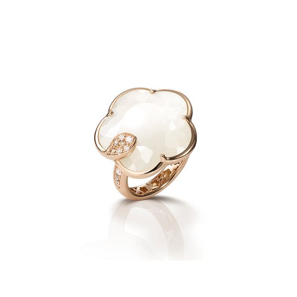 PASQUALE BRUNI TON JOLI LUNAIRE 18CT ROSE GOLD PEARL OF THE MOON GEM & DIAMOND RING (Image 1)