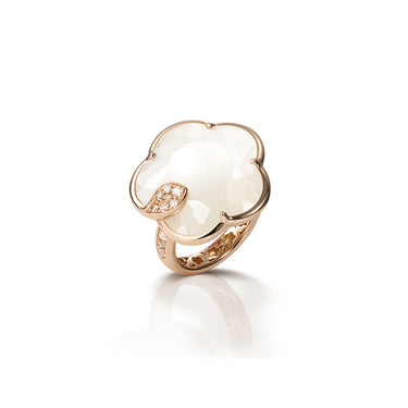 PASQUALE BRUNI TON JOLI LUNAIRE 18CT ROSE GOLD PEARL OF THE MOON GEM & DIAMOND RING