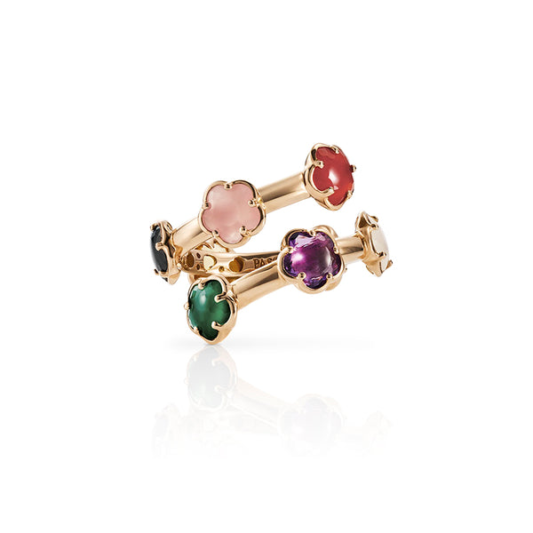 PASQUALE BRUNI FIGLIA DEI FIORI 18CT ROSE GOLD COLOURED GEMSTONES & DIAMOND RING (Image 1)