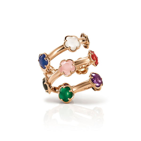 PASQUALE BRUNI FIGLIA DEI FIORI 18CT ROSE GOLD COLOURED GEMSTONE & DIAMOND RING (Image 1)